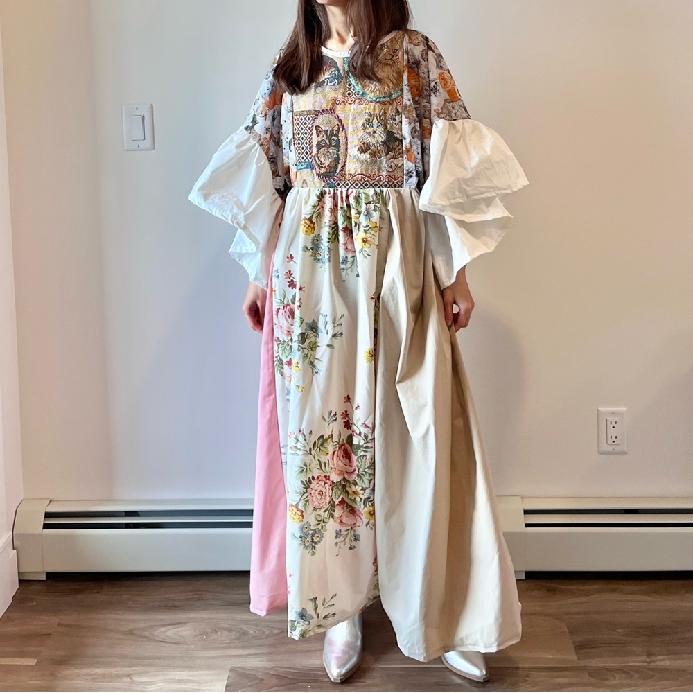 SOLd Cats “Moonlit Meow” Handmade Quilted Jasmine Dress | SKU 11165 - Picture 8 of 16